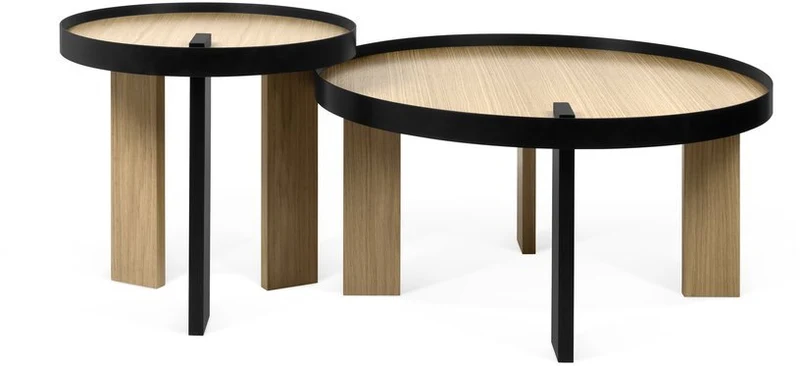 Table basse en bois et en métal noir Bruno - TEMAHOME