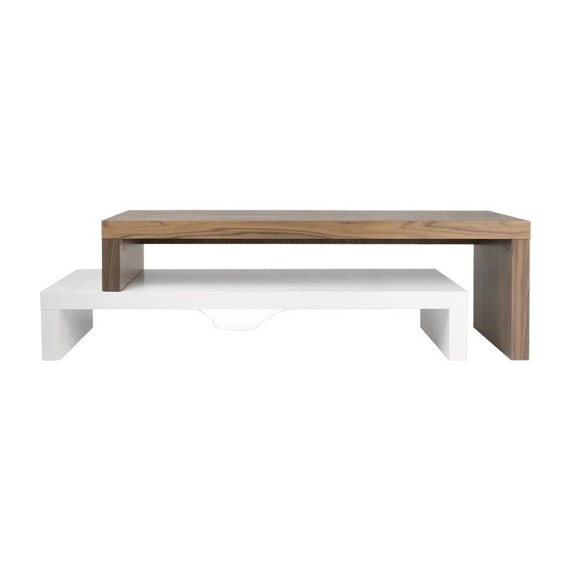 Meuble TV blanc et noyer Cliff - TEMAHOME
