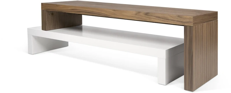 Meuble TV blanc et noyer Cliff - TEMAHOME