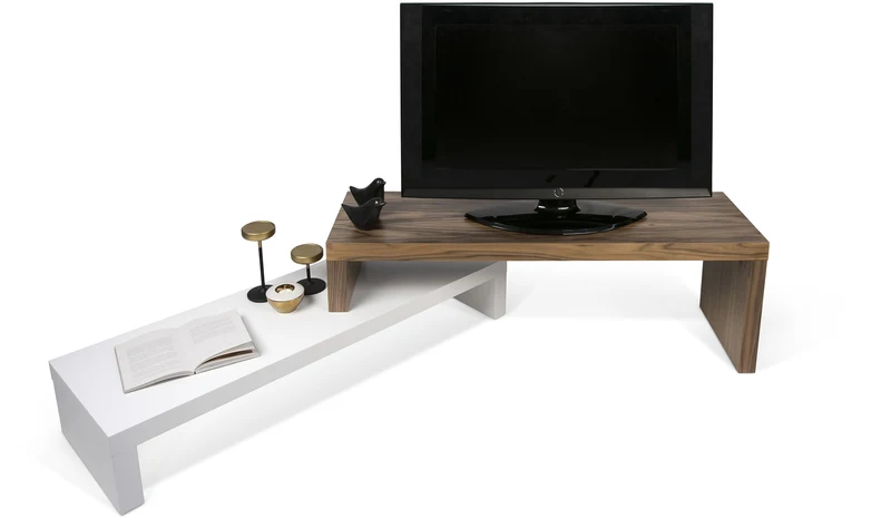 Meuble TV blanc et noyer Cliff - TEMAHOME