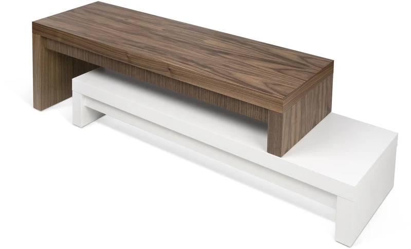 Meuble TV blanc et noyer Cliff - TEMAHOME