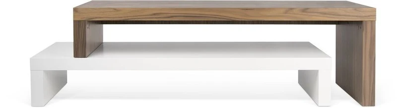 Meuble TV blanc et noyer Cliff - TEMAHOME