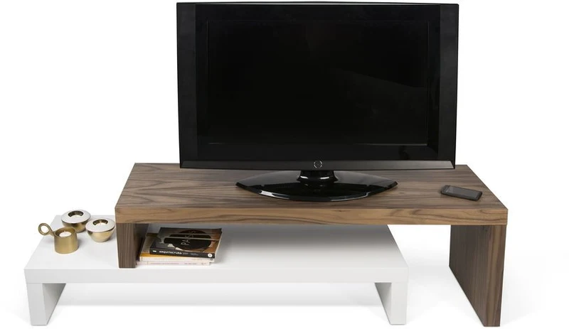 Meuble TV blanc et noyer Cliff - TEMAHOME