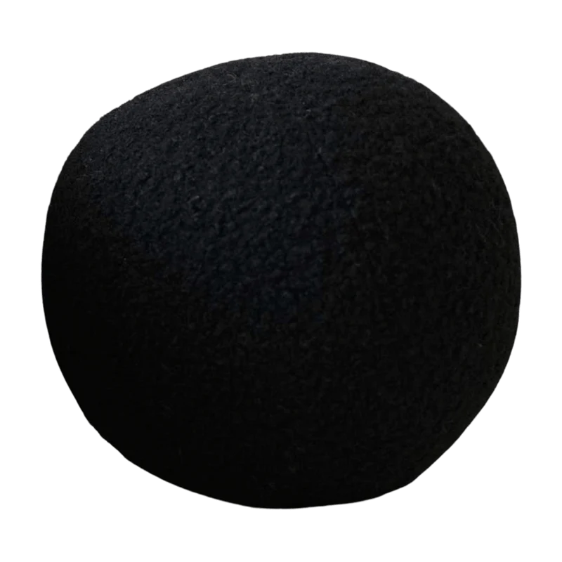 Coussin en tissu bouclé noir 20xcm Teddy - Home Design