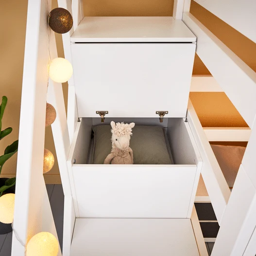 Lifetime Kidsrooms Hochbett 152 cm mit Treppe - Original Weiss