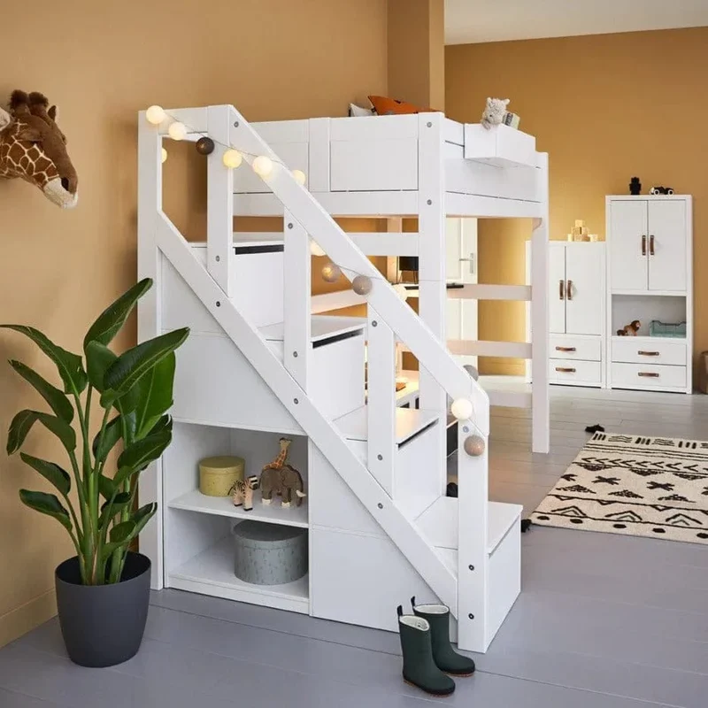 Lifetime Kidsrooms Hochbett 177 cm mit Treppe - Original Weiss
