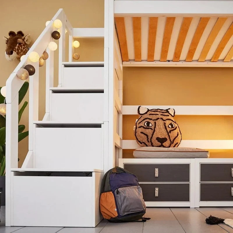 Lifetime Kidsrooms Hochbett 177 cm mit Treppe - Original Weiss