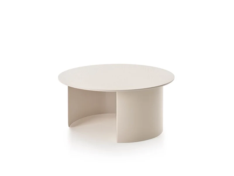 Table basse ronde en bois et acier beige 75x35cm Plateau - Fest Amsterdam