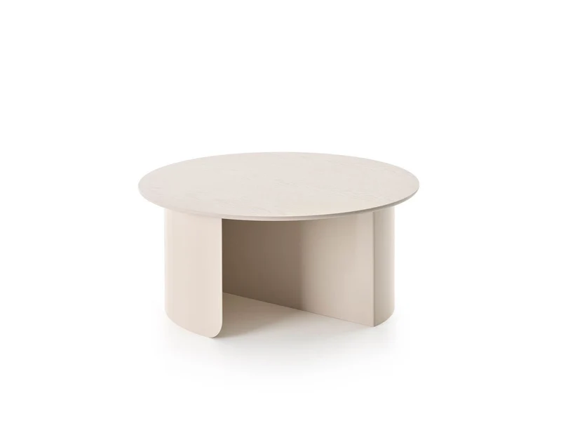 Table basse ronde en bois et acier beige 75x35cm Plateau - Fest Amsterdam