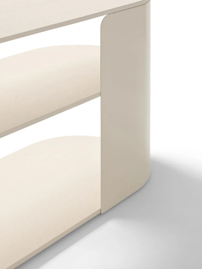 Console en frêne beige et acier beige 140x36,5x52cm Plateau - Fest Amsterdam