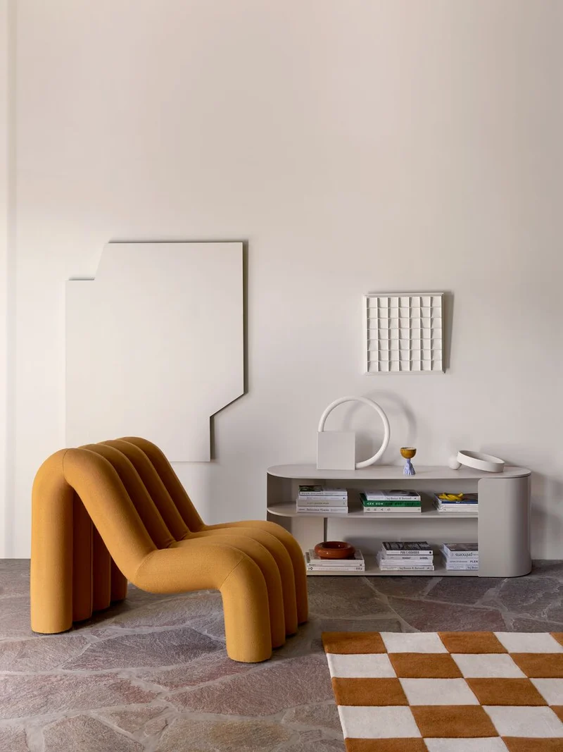 Console en frêne beige et acier beige 140x36,5x52cm Plateau - Fest Amsterdam