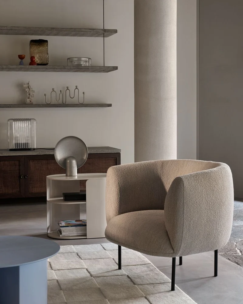 Console en frêne beige et acier beige 140x36,5x52cm Plateau - Fest Amsterdam