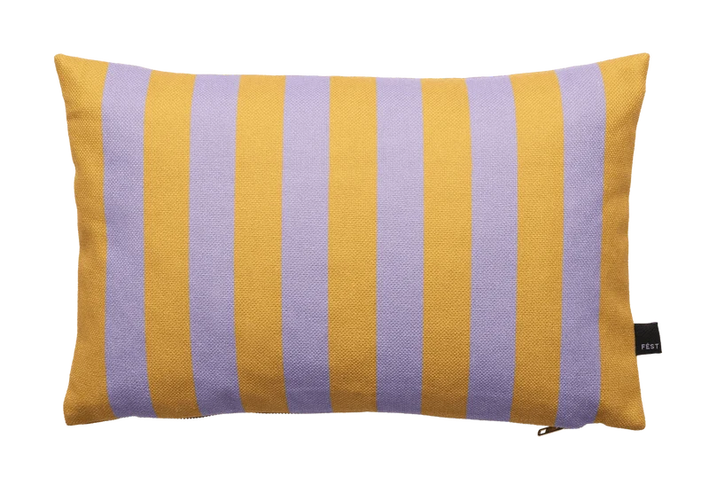 Coussin rectangulaire à rayures en tissu orange et violet 30x45cm Striped - Fest Amsterdam