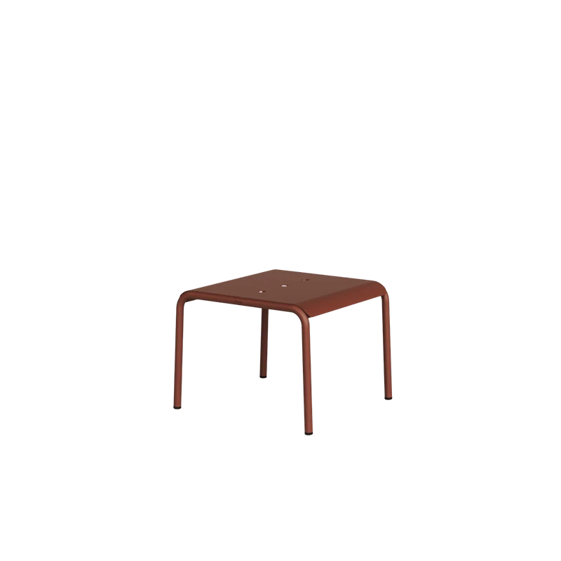 Table basse en acier thermolaqué inoxydable rouge brique 50x38cm Panorama - TIPTOE