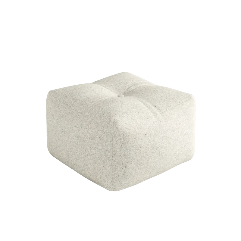 Pouf en polyester blanc craie 50x35cm Buddy - Karup