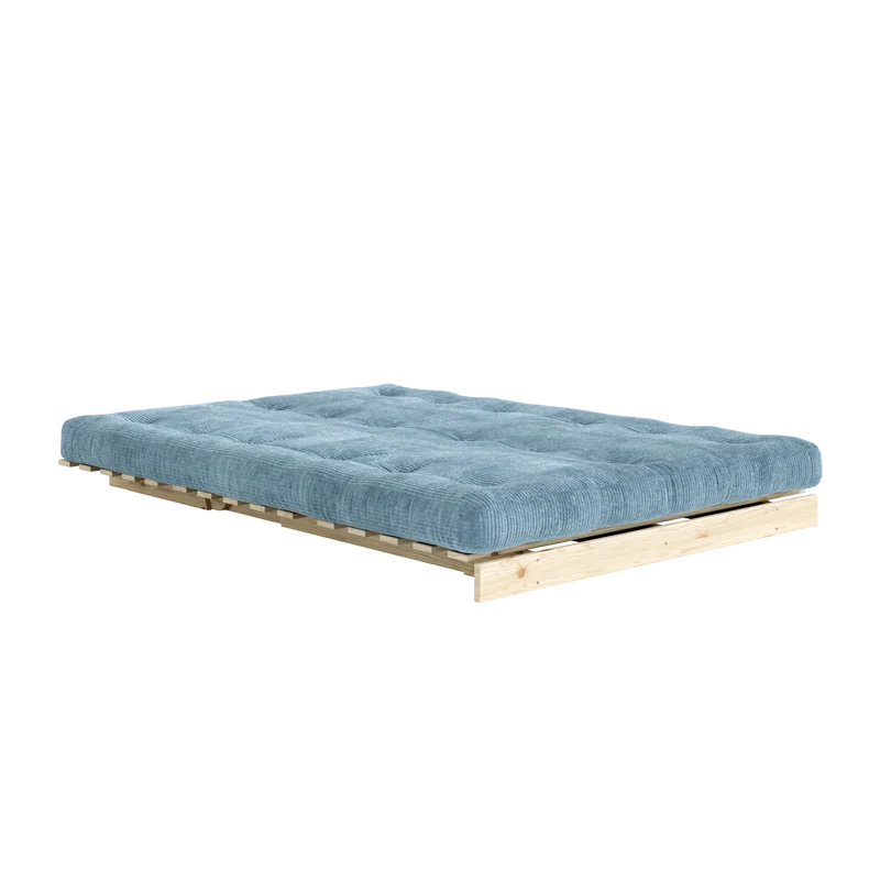Canapé-lit en pin massif avec matelas bleu 140x200cm Roots - Karup