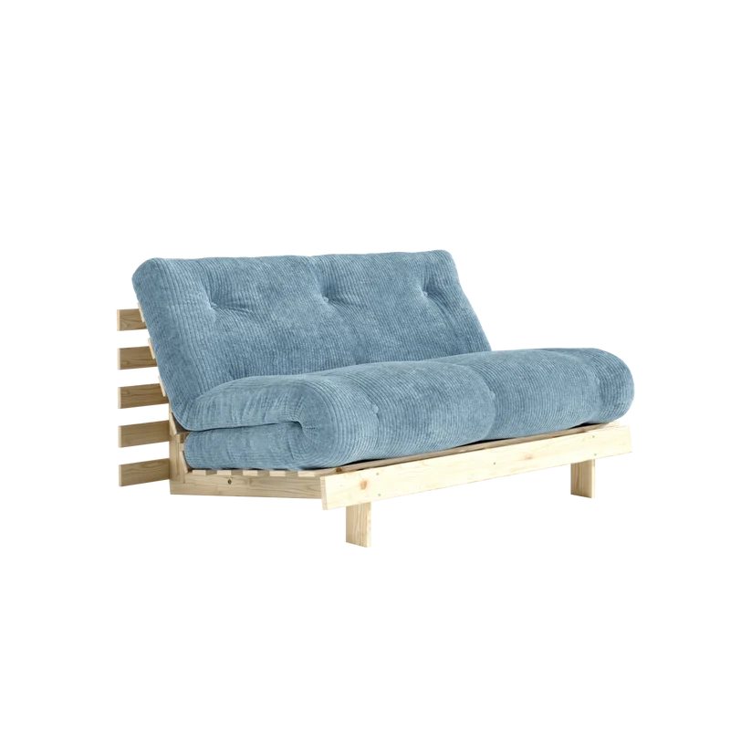 Canapé-lit en pin massif avec matelas bleu 140x200cm Roots - Karup