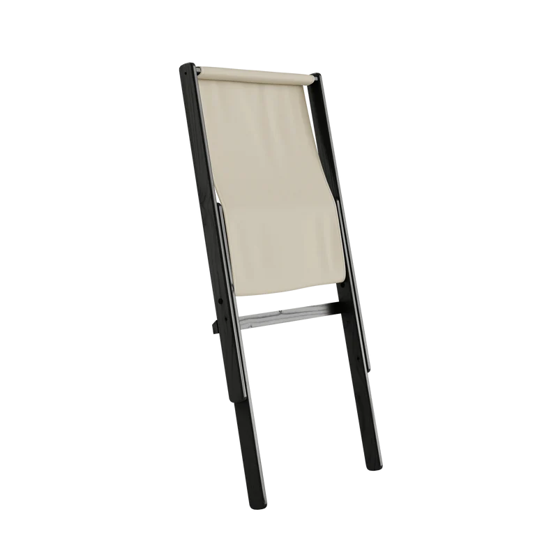 Chaise pliante en hêtre noir et matelas en coton beige 65x88x75cm Boogie raw - Karup Design