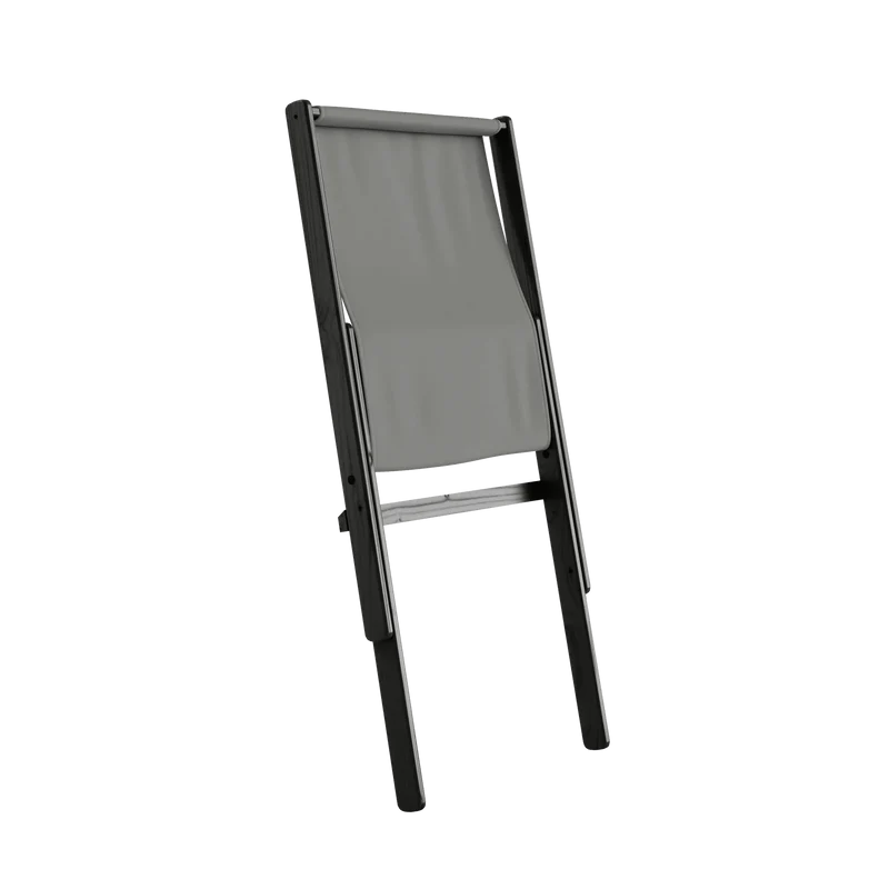 Chaise pliante en hêtre noir et matelas en coton gris 65x88x75cm Boogie raw - Karup Design
