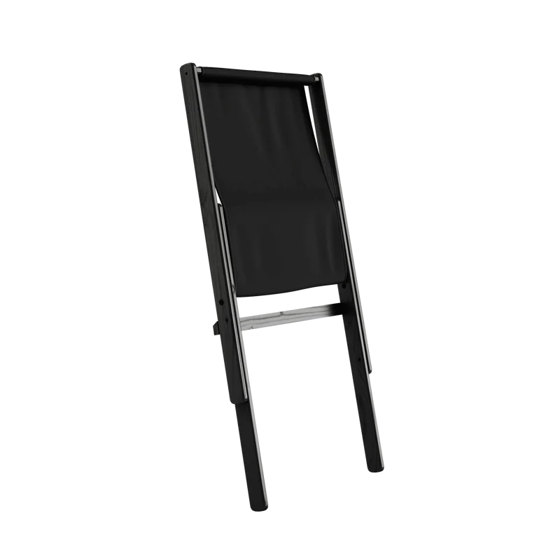 Chaise pliante en hêtre noir et matelas en coton gris foncé 65x88x75cm Boogie raw - Karup Design