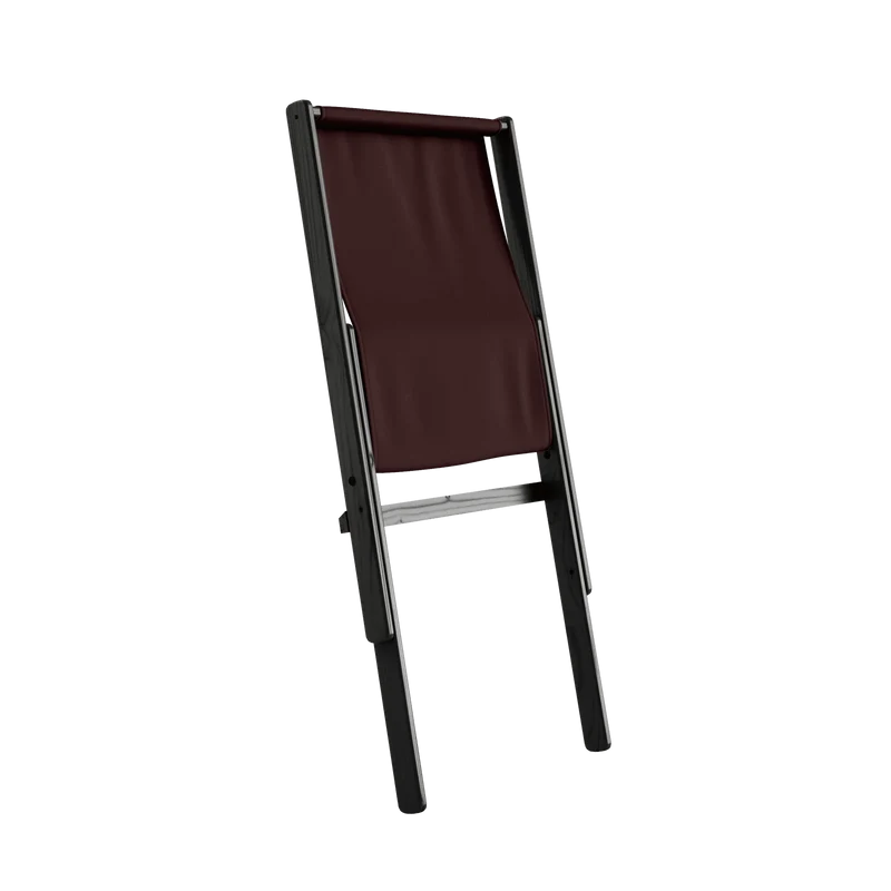 Chaise pliante en hêtre noir et matelas en coton marron 65x88x75cm Boogie raw - Karup Design