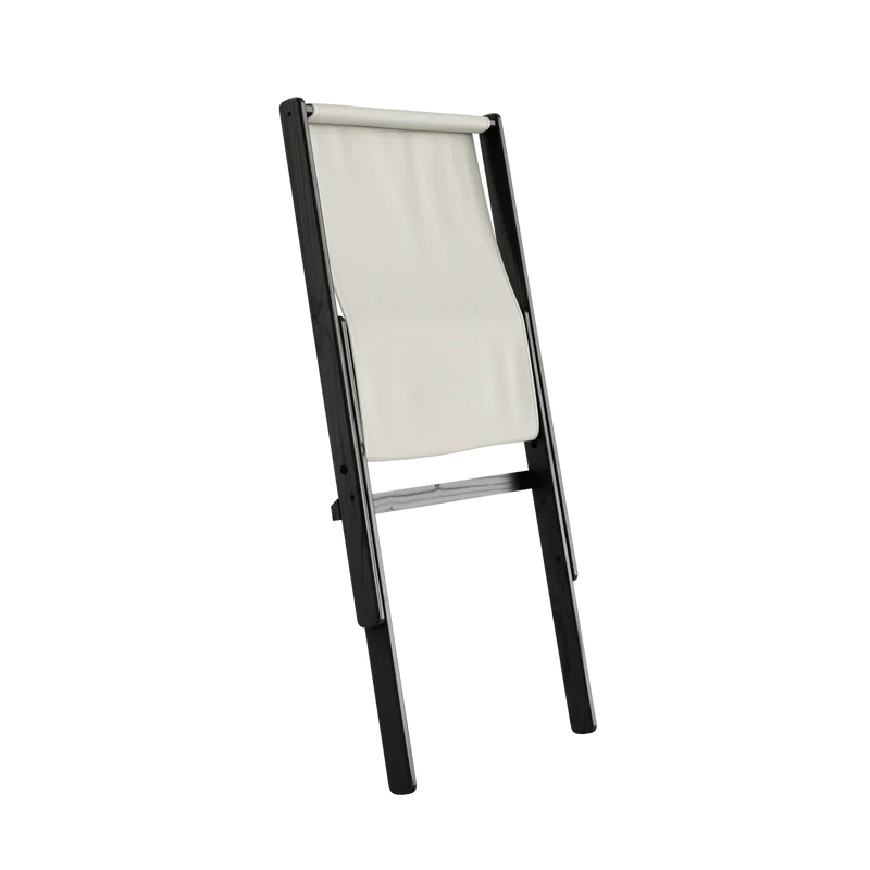 Chaise pliante en hêtre noir et matelas en coton natural 65x88x75cm Boogie raw - Karup Design