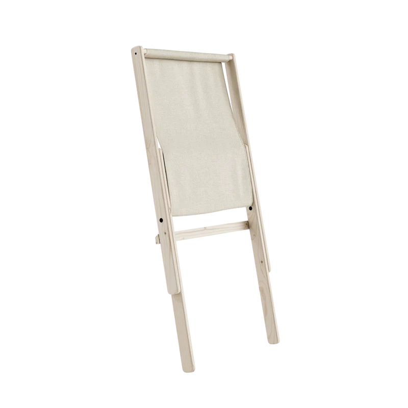 Chaise pliante en hêtre et matelas en coton lin 65x88x75cm Boogie raw - Karup Design