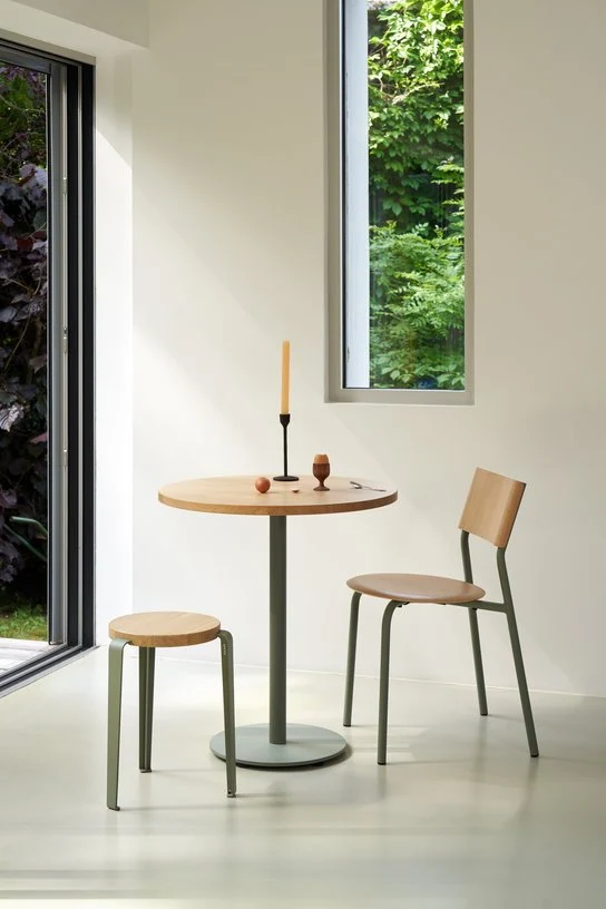 Chaise en chêne et acier gris eucalyptus 48x50x80cm SSD - TIPTOE