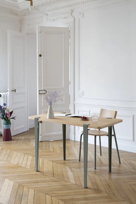 Chaise en chêne et acier gris eucalyptus 48x50x80cm SSD - TIPTOE