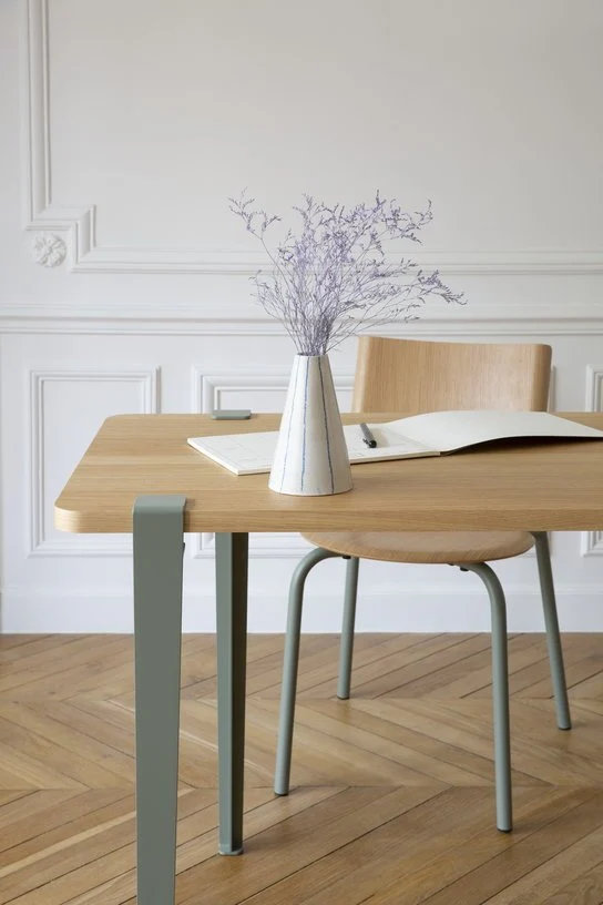 Chaise en chêne et acier gris eucalyptus 48x50x80cm SSD - TIPTOE