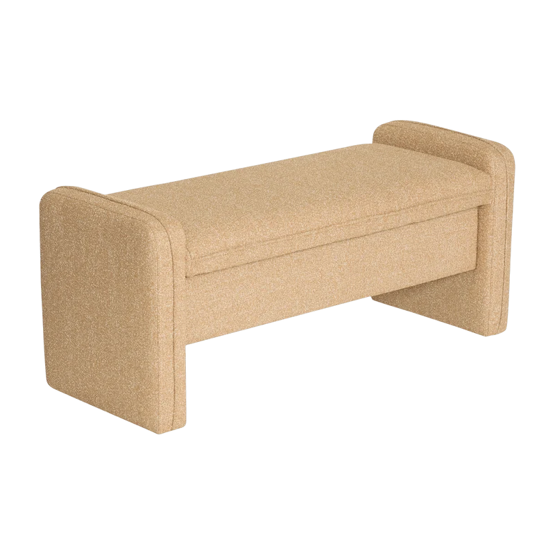 Banc en tissu beige 100x38x42cm Well - Hübsch