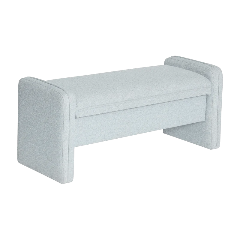 Banc en tissu bleu clair 100x38x42cm Well - Hübsch