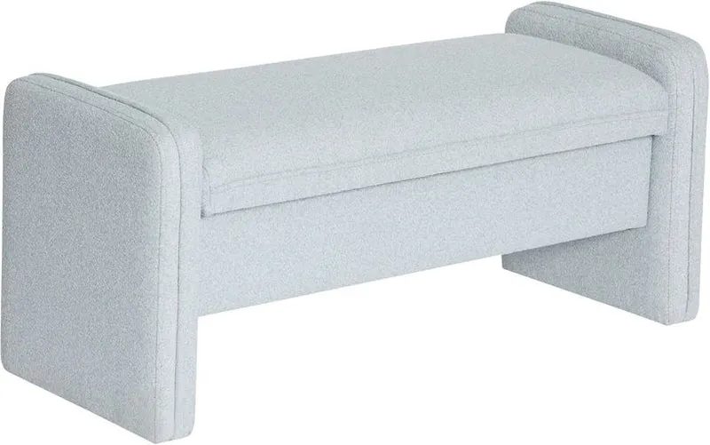Banc en tissu bleu clair 100x38x42cm Well - Hübsch