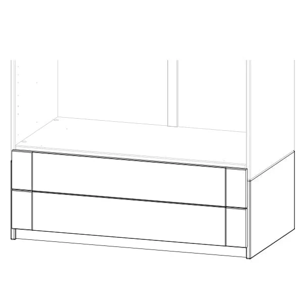 Lifetime Kidsrooms Unterbau Schrankelement mit 2 Schubladen - 100 cm Weiss