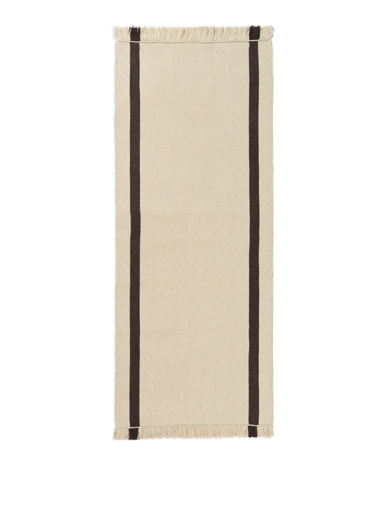 Ferm Living Calm Kelim Runner - 80 x 200 - Off-white/Coffee
