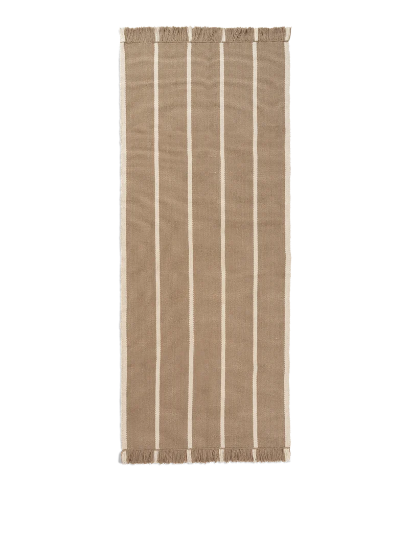 Ferm Living Calm Kelim Runner - 80 x 200 - Dark Sand/Off-white