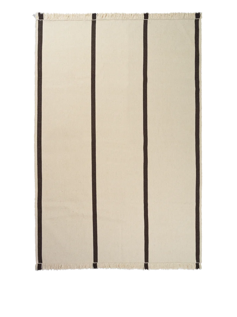 Ferm Living Calm Kelim Teppich - 200 x 300 - Off-white/Coffee