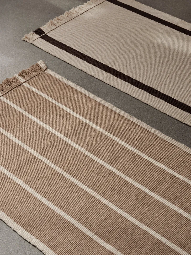 Ferm Living Calm Kelim Mat - 50 x 70 - Off-white/Coffee