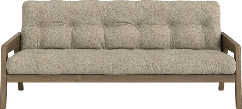Canapé convertible en pin foncé avec son matelas futon warm sand Grab - Karup Design