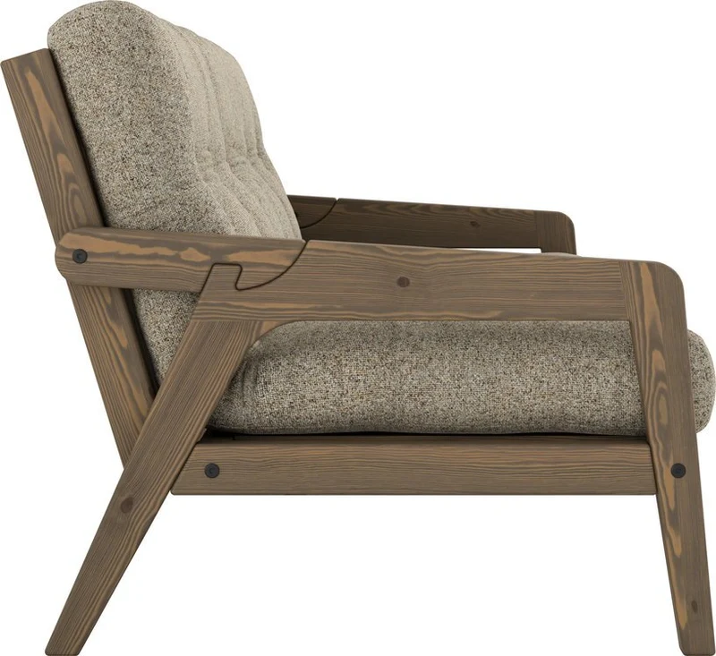 Canapé convertible en pin foncé avec son matelas futon warm sand Grab - Karup Design