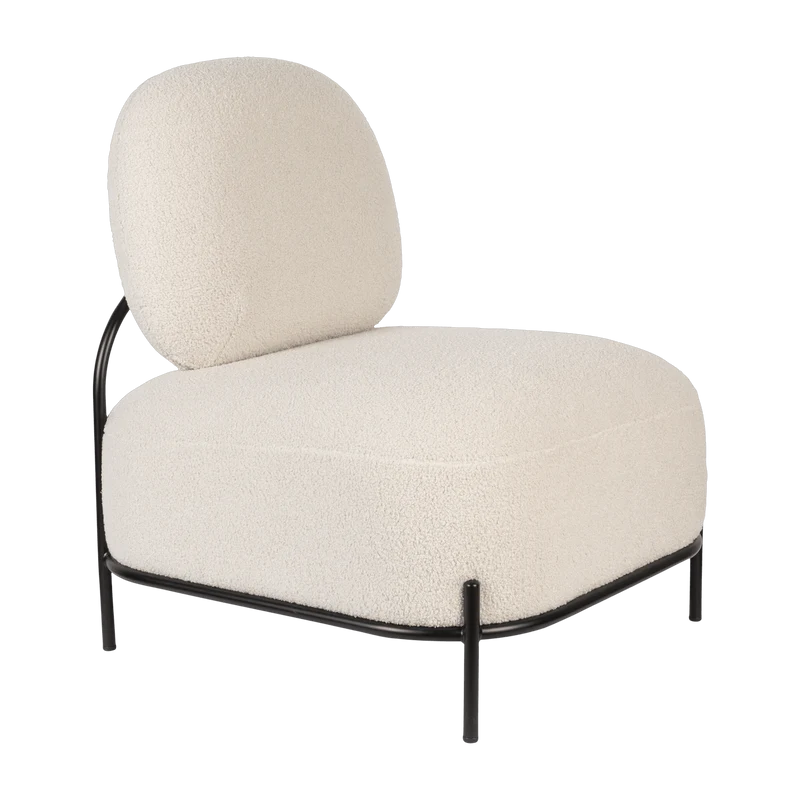 Fauteuil en tissu bouclé beige 71,5x125cm Holly - The Cool Republic