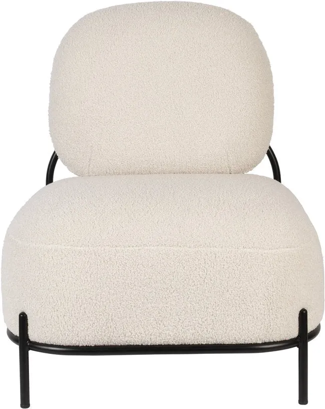 Fauteuil en tissu bouclé beige 71,5x125cm Holly - The Cool Republic