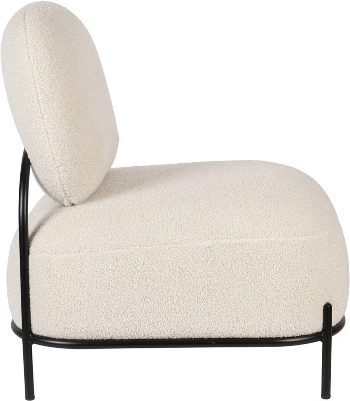Fauteuil en tissu bouclé beige 71,5x125cm Holly - The Cool Republic
