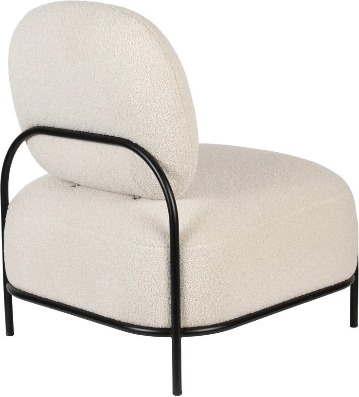 Fauteuil en tissu bouclé beige 71,5x125cm Holly - The Cool Republic