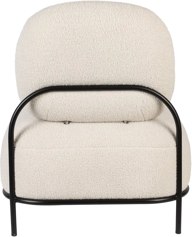 Fauteuil en tissu bouclé beige 71,5x125cm Holly - The Cool Republic