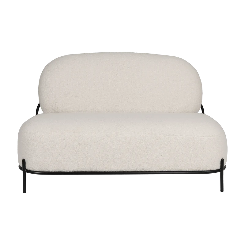 Canapé en tissu bouclé beige 71,5x125cm Holly - The Cool Republic