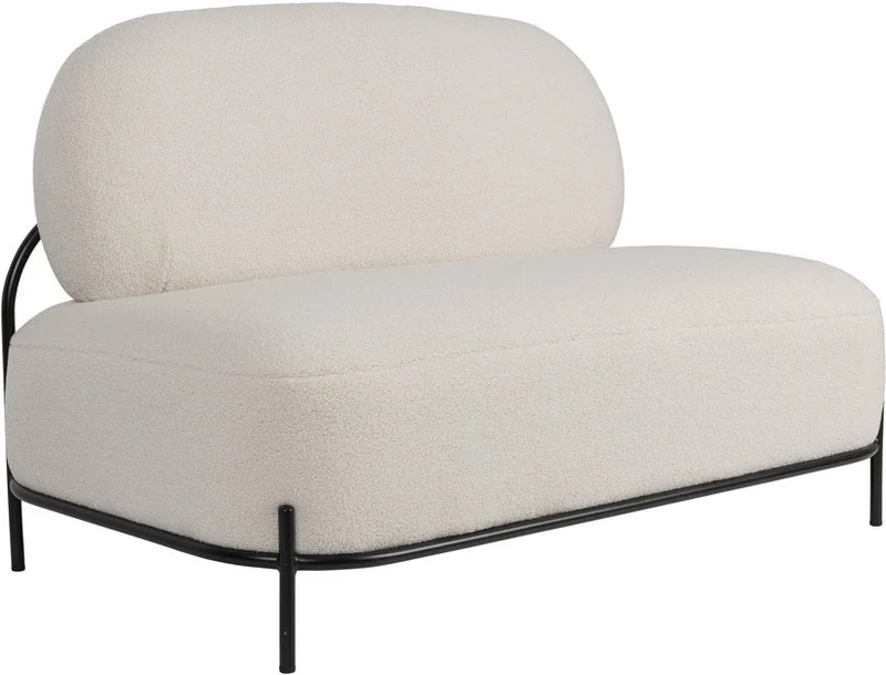 Canapé en tissu bouclé beige 71,5x125cm Holly - The Cool Republic