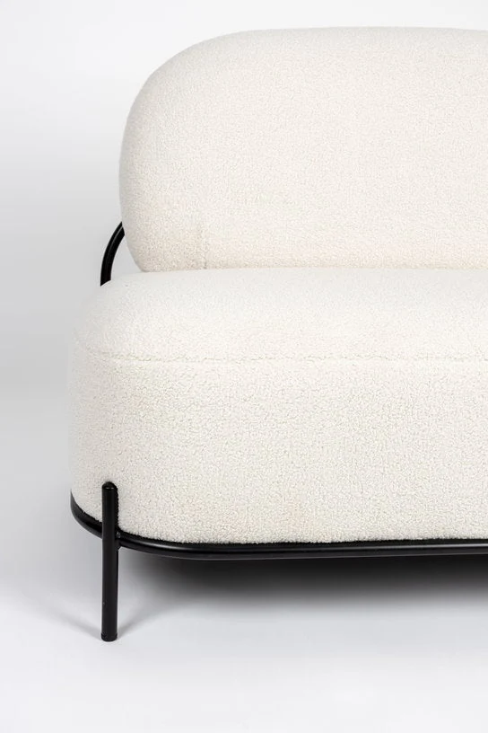 Canapé en tissu bouclé beige 71,5x125cm Holly - The Cool Republic