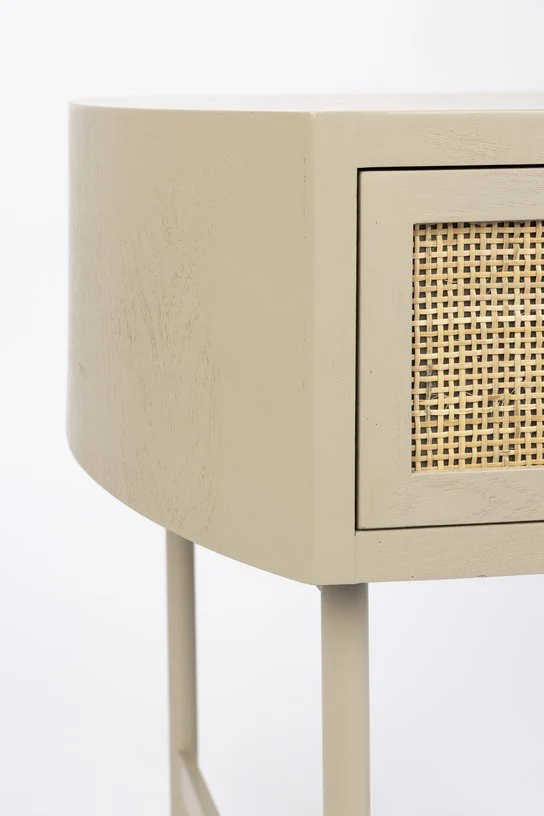 Table de chevet en bois et métal beige Sora - The Cool Republic