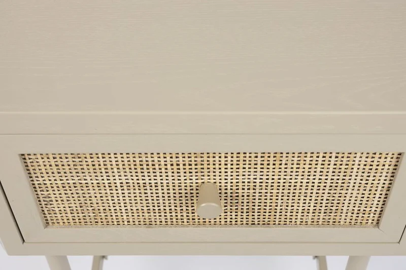 Table de chevet en bois et métal beige Sora - The Cool Republic